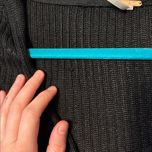 Free People Game On Cardigan — Black - Picture 7 of 9